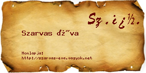 Szarvas Éva névjegykártya