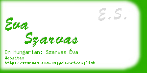 eva szarvas business card