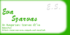 eva szarvas business card